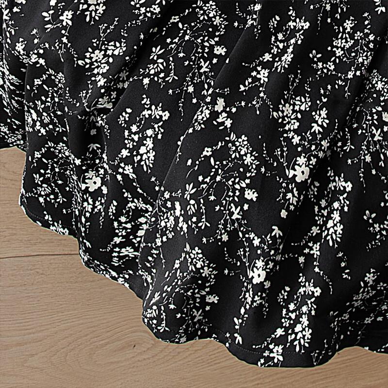 Elegant Floral High-Waist A-Line Skirt
