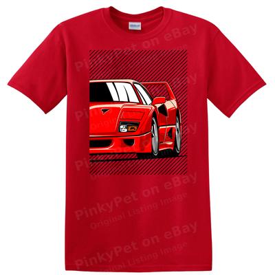 Camiseta Gráfica de Coche Deportivo Rojo Camiseta de Carreras Arte Automotriz Regalo para Fans de las Carreras