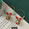 Original Handmade Nepalese Earrings Tibetan Niche Personality Earrings Female Exotic Xizang Retro Earrings
