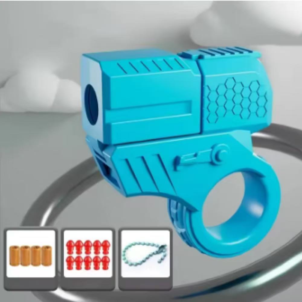 New Mini Gun Shell Ejected Can Launch Decompression EDC Finger Ring Pistol Fidget Spinner Ratchet Anxiety Stress Relief Toy Guns