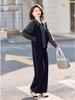 Chic Two-Piece Casual Cardigan and Straight-Leg Pants Set for Stylish Middle-Aged Moms
