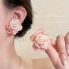 Pink Flower Stud Earrings Suitable for Summer Female Stylish Niche Net Red Earrings 2025 Best Selling Petal Ear Rings
