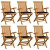 Day and Night - Day and Night Garden Chairs 6 Units Solid Teak Wood with Black Cushions