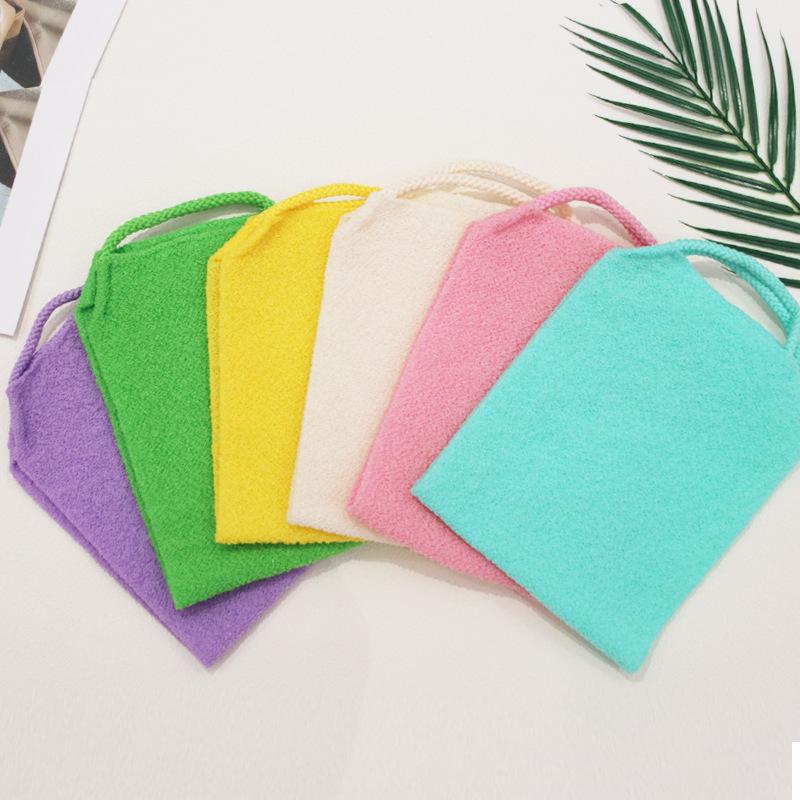 Dual-Sided Nylon Elastic Bath Towel - Exfoliating Back Scrubber Strip