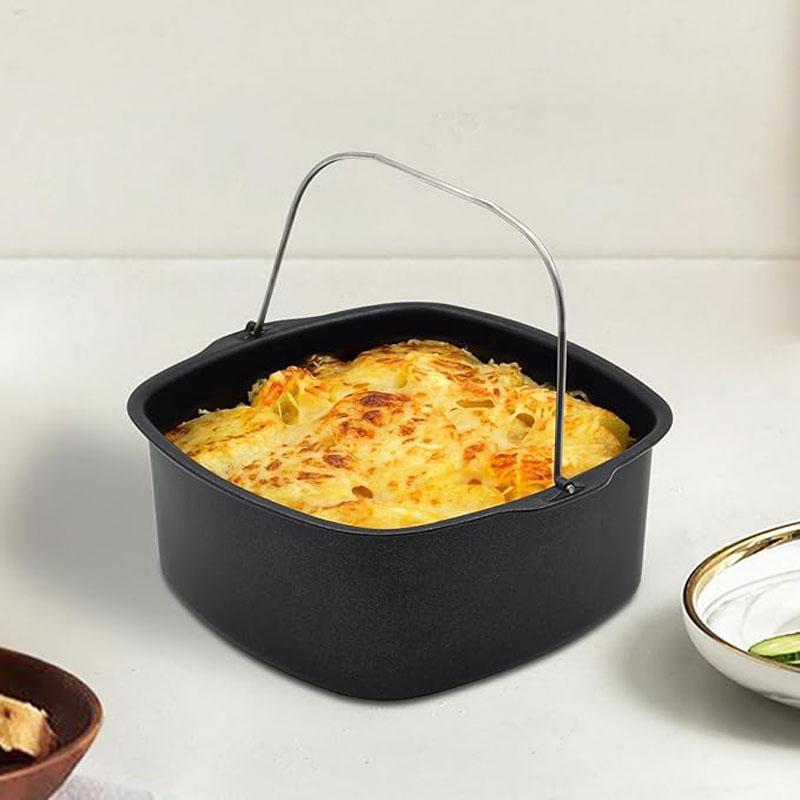 Air Fryer Non-stick Cake Baking Tray Basket Izza Bread Baking Tray Basket Kitchen Air Fryer Accessories Baking Basket