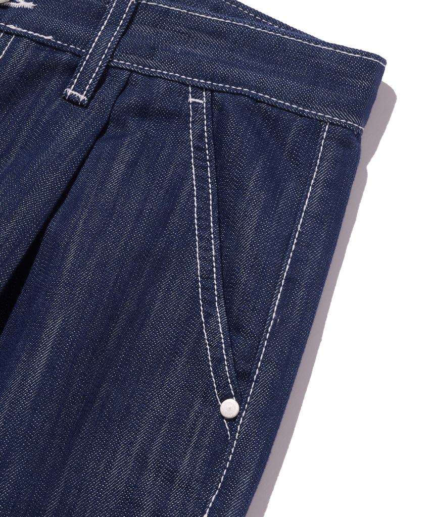 ANALOG MOOD Non-Faded Denim Half Pants (Blue)