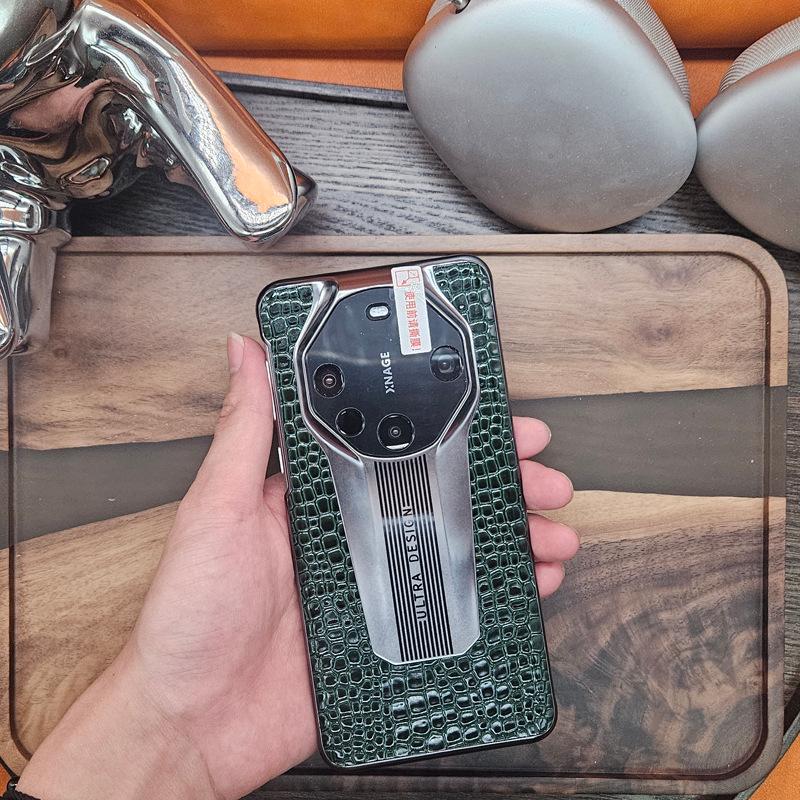 

Подходит для чехла для мобильного телефона Huawei Mate60pro, мгновенно превращается в Porsche M60rs, узор крокодиловой кожи, противоударный мужской кожаный чехол Huawei Mate 60