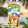El Payaso Plim Plim Beach Towel, Personalized Custom Text, Quick Dry Soft Large Towel For Swimming Pool Travel