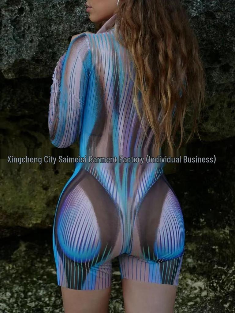 Russian Long-Sleeve One-Piece Swimsuit for Women