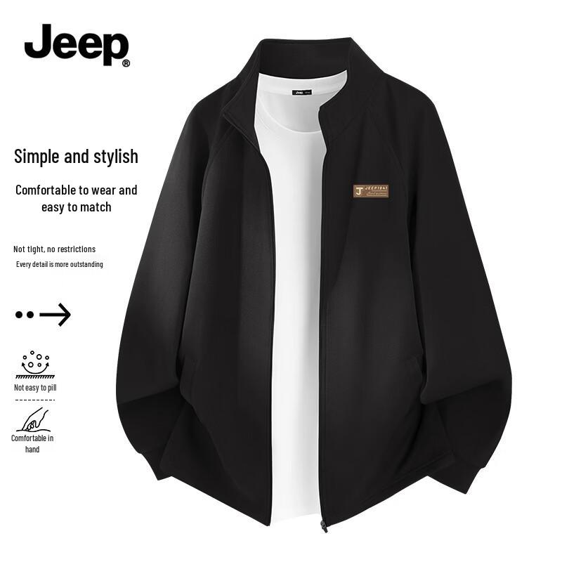 JEEP Men s Quick-Dry Knit Stand-Collar Jacket L