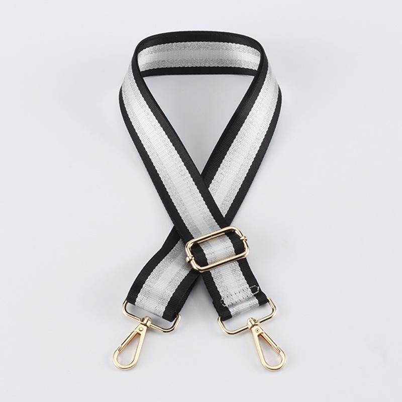 

Широкий регульований полотняний плечовий ремінь - 3.8см, DIY аксесуар, безкоштовна доставка Bright Silver Buckle