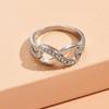 Elegant Silver Alloy Infinity Ring With Sparkling For Trendy Fashion Lovers