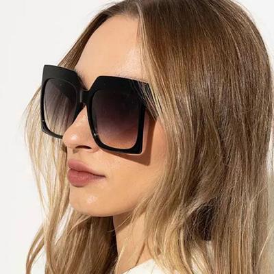 Oversized Big Frame Sunglasses Women Luxury Brand Vintage Punk Leopard Beach Shades UV400 Protection