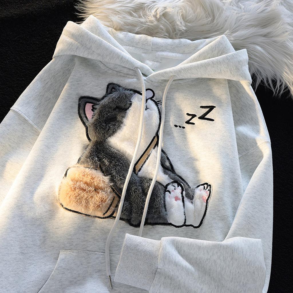 Ladies Fashion Casual Long Sleeve Round Neck Hoodie Pullover Top With  Pockets