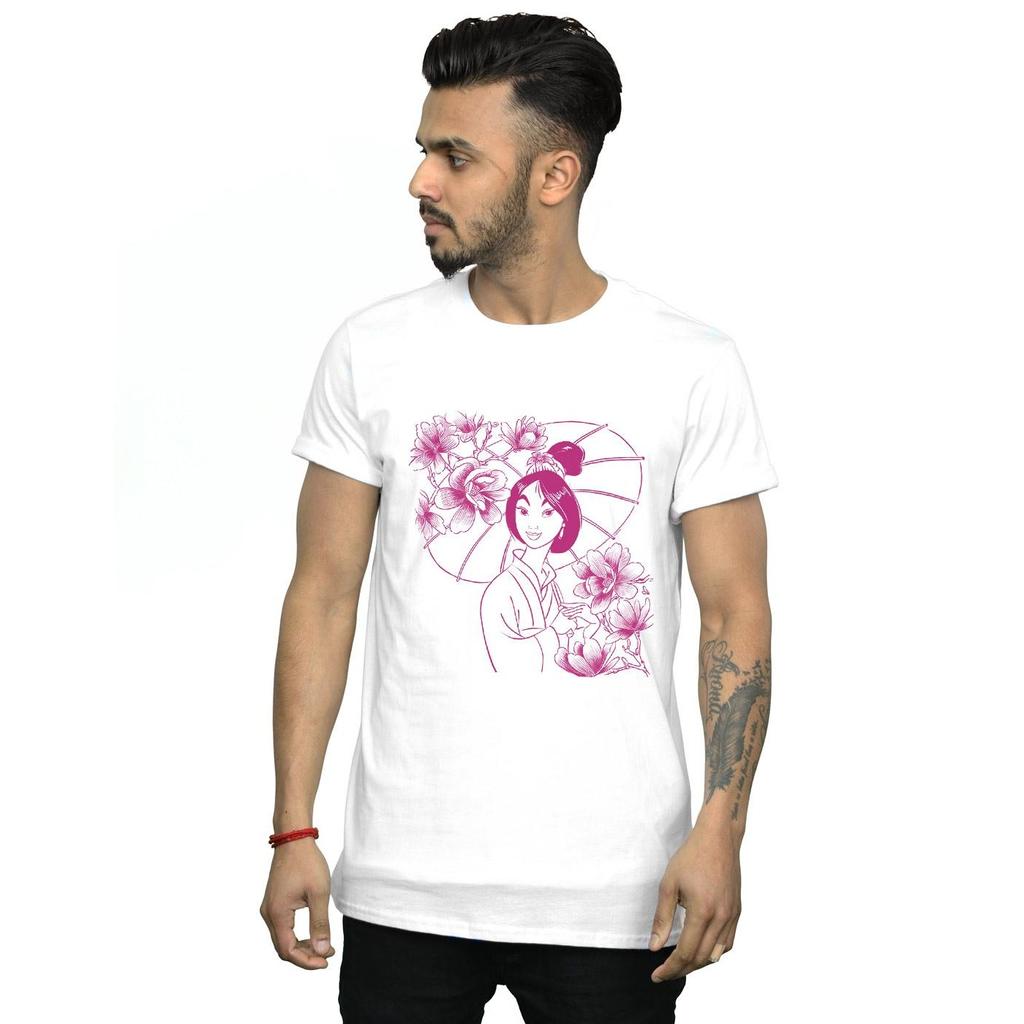 Disney Mens Mulan Mono Magnolia T-Shirt