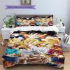 Son Goku Pattern Bedding,Quilt Set Quilt Cover Pillowcase Home Birthday Gift (1 * Duvet Cover + 2 * Pillowcase, Without Core)