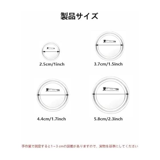 60 Pcs Clear Round Acrylic Button Badges, 25mm Diameter, DIY Safety Pin Included, Handmade Badge Making Kit, Durable, for Photos/Illustrations,