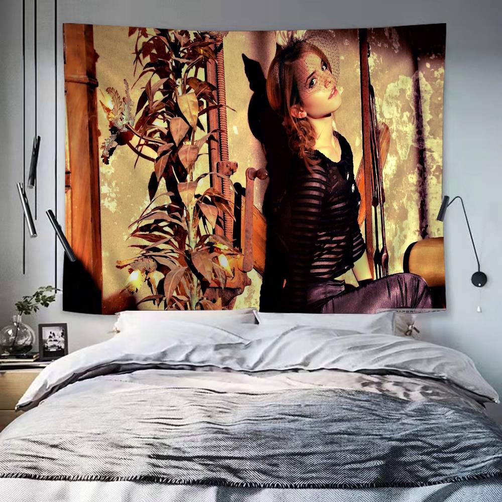 EEmma Watson Actress Colorful Tapestry Wall Hanging Bohemian Wall Tapestries Mandala Wall Art Decor