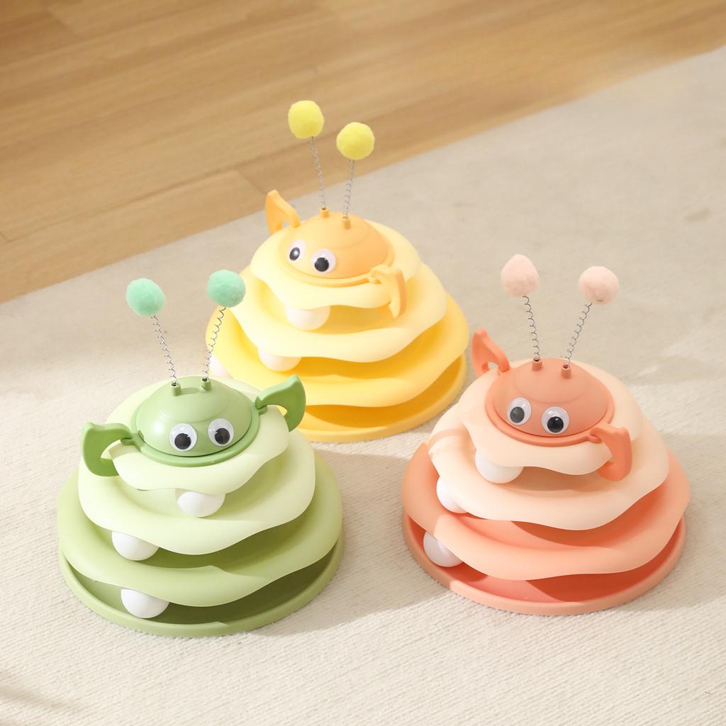 Cat toy bee amusement board becomes a fun toy for young cats to entertain themselves. Cat spinning wheel toy is a great tool for relieving boredom