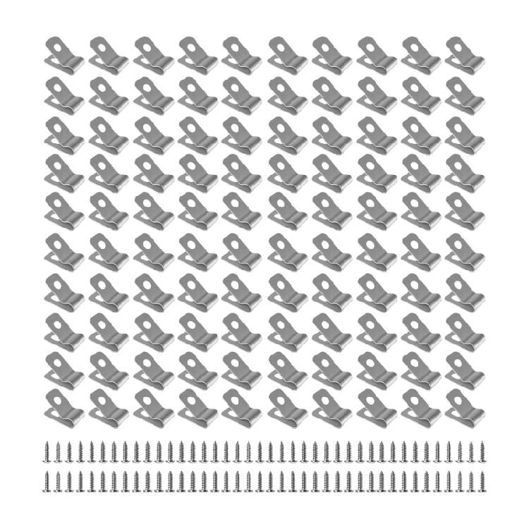 100pcs Outdoor Stainless Steel Wire Fence Clips Providing Stable Support For Yard And Pasture Fencing Projects