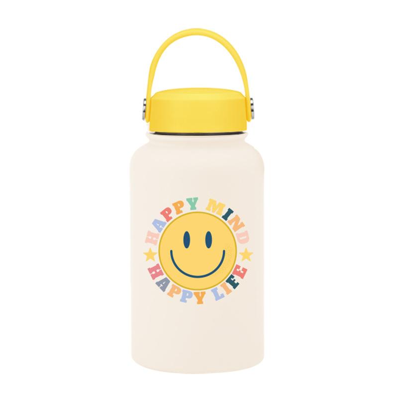 650Ml Thermos Cup Wide Mouth Portable Vacuum Children'S Student Sports Kettle Outdoor Printing Water Cup