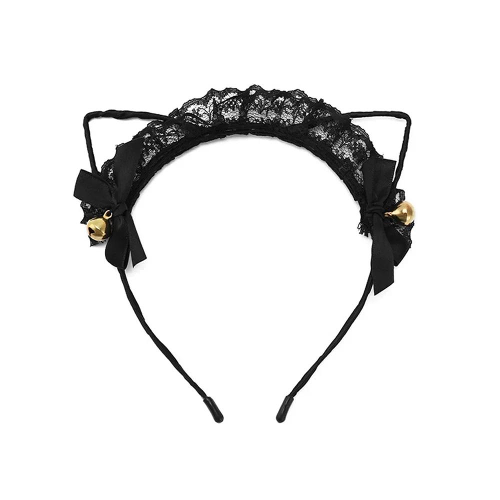 Sexy Black Cat Ears Head Bezel for Women Girls Cosplay Headwear Headband Girl Birthday Party Hair Accessories