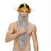Parent-Child Viking Horn Beanie Hat With Mustache Warm Knit Cap Kids Adults Winter Festival Party Costume