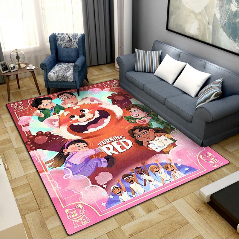 Cartoon Red Panda Carpet Rug for Living Room Bedroom Home Sofa Decoration,Kids Play Non-slip Floor Mat