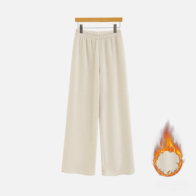 Thickened floor-mopping trousers autumn and winter high-waisted wide-leg trousers