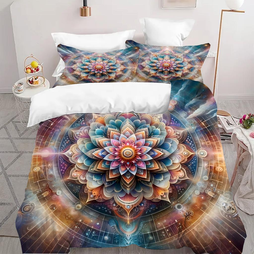 Comforter Mandala Flower Plants 3D Printed Bohemian Style Color Art Bedding Set For Kids Teens Adults
