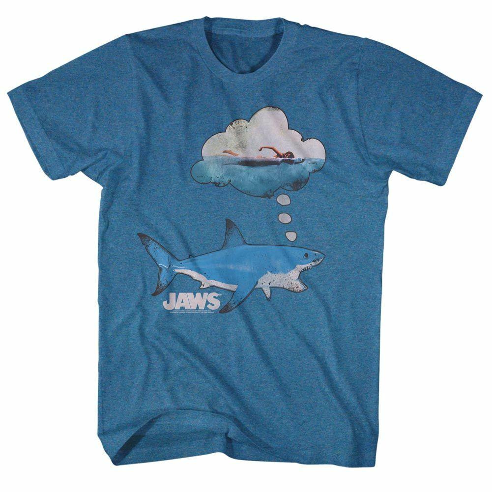 Jaws Dreamy Snacks Pacific Blue Heather Adult T-Shirt Mens Womens Tees Top 2XL