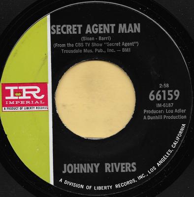 7inch Record JOHNNY RIVERS - Secret Agent Man 66159 Imperial 1966 US Rock Used
