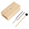 440HZ Aluminum Alloy Tuning Fork Hammer Wood Rack  Sound Healing Therapy Tool Set