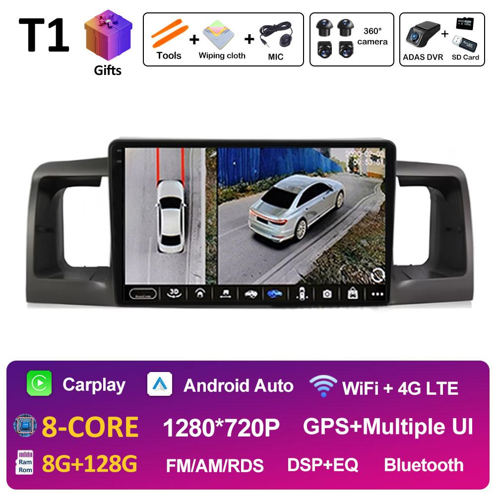 For Toyota Corolla E120 2000 2001 2002 2003 2004 Car Multimedia Video Radio Player DSP Stereo Autoradio Cooling fan Bluetooth 4G