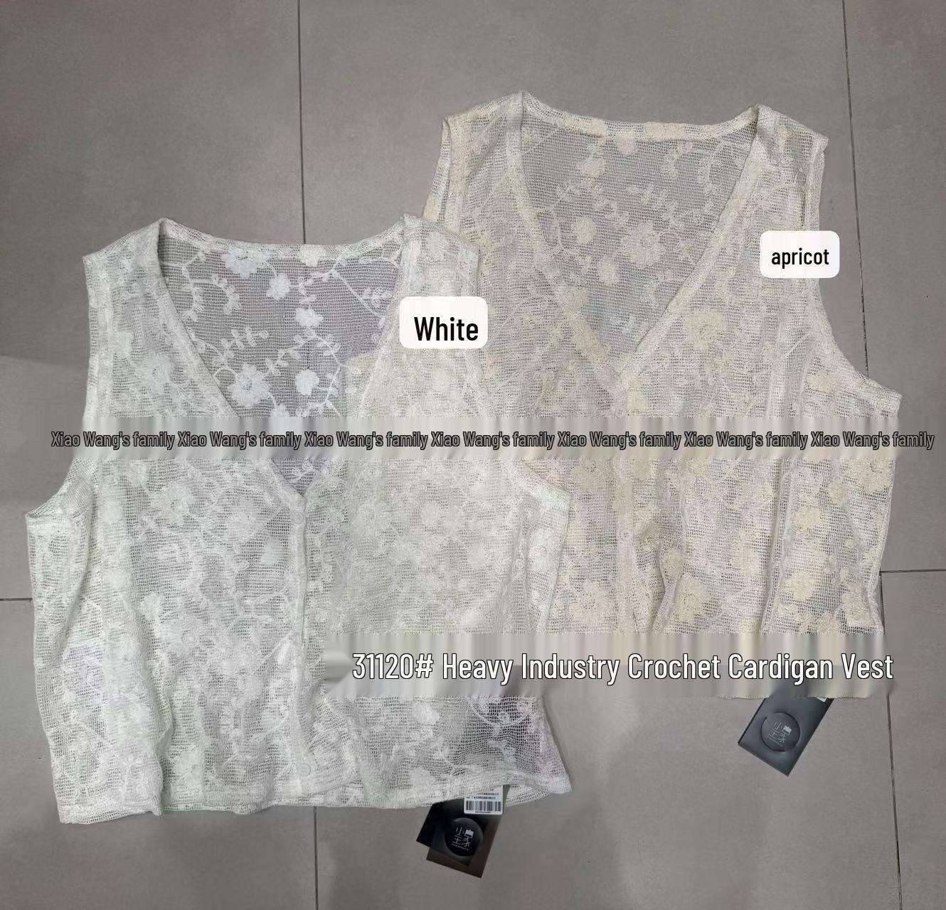 

Летний кардиган-жилет крючком с V-образным вырезом большого размера от Сяо Ван One Size белый