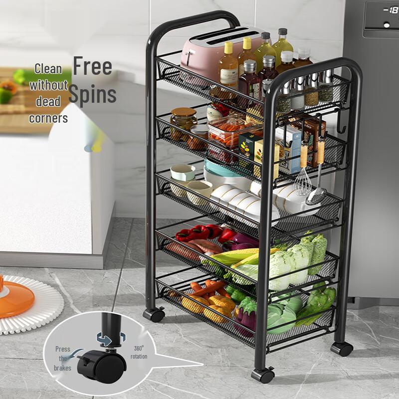 Xidien 5-Tier Multifunctional Kitchen Storage Cart