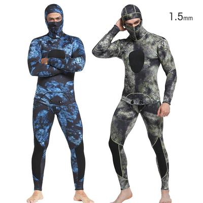 Men's 1.5MM Neoprene Camouflage Two-Piece Diving Wetsuit
