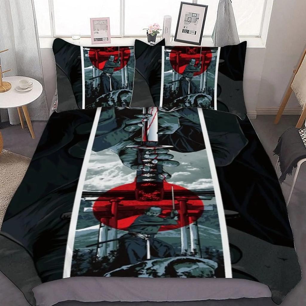 Tokyo Samurai Asian Japanese Bushido Culture Bedding Set Boys Girls Twin Queen Size Duvet Cover Pillowcase Bed Kids Adult