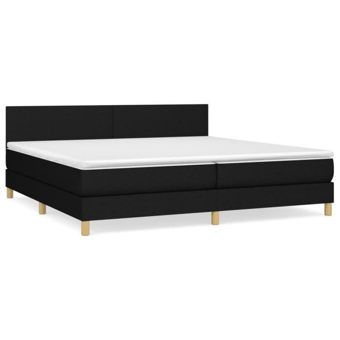 3140483 vidaXL Divan Bed with Mattress Black 200x200 Cm Fabric