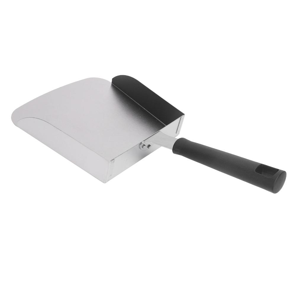 Food Mover Stainless Steel Griddle Scoop Large Heavy Duty Food Shovel Beveled Edges with Handle Griddle Spatula Stir Fry