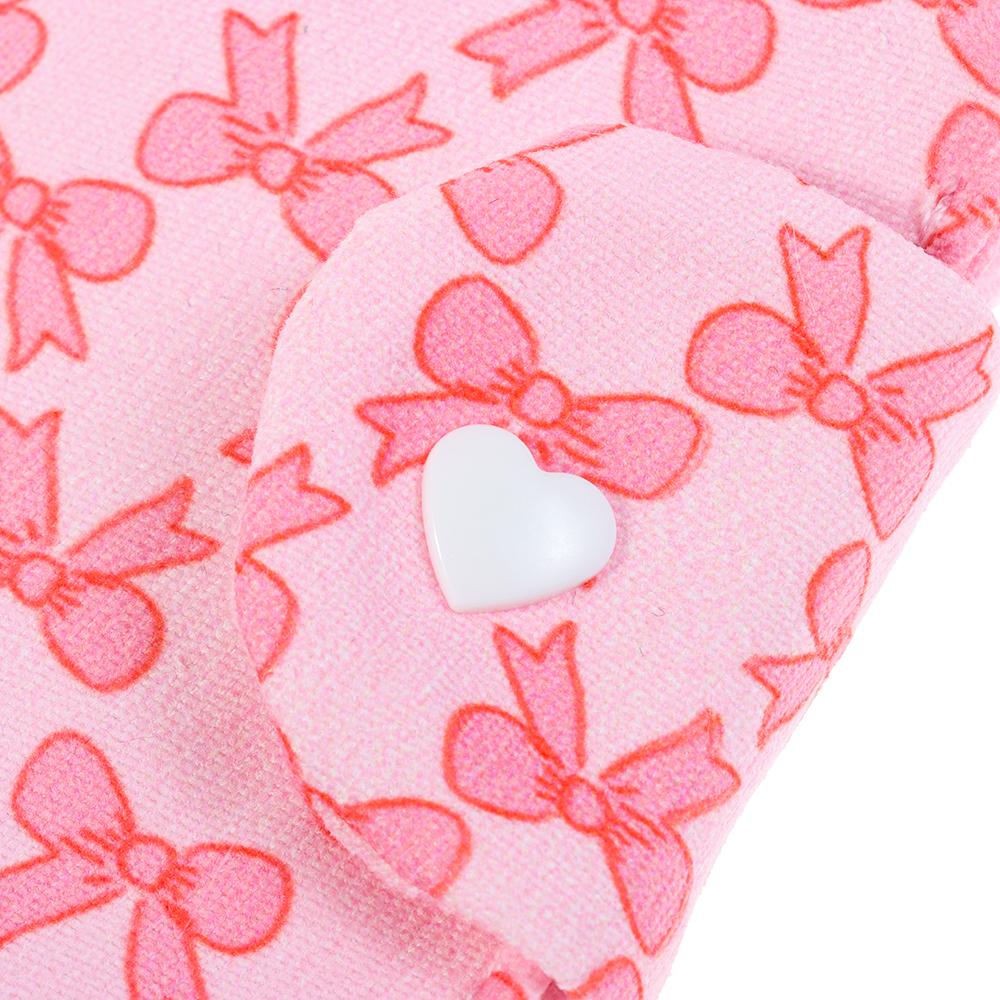 Bowknot Printing Storage Bag Linen Pink Coin Purses Cute Bowknot Printing Wallet