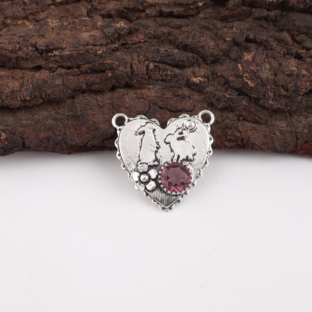 Rhodolite Gemstone Jewelry, Handmade Silver Pendant, 925 Solid Sterling Silver Pendant For Mother's Gift