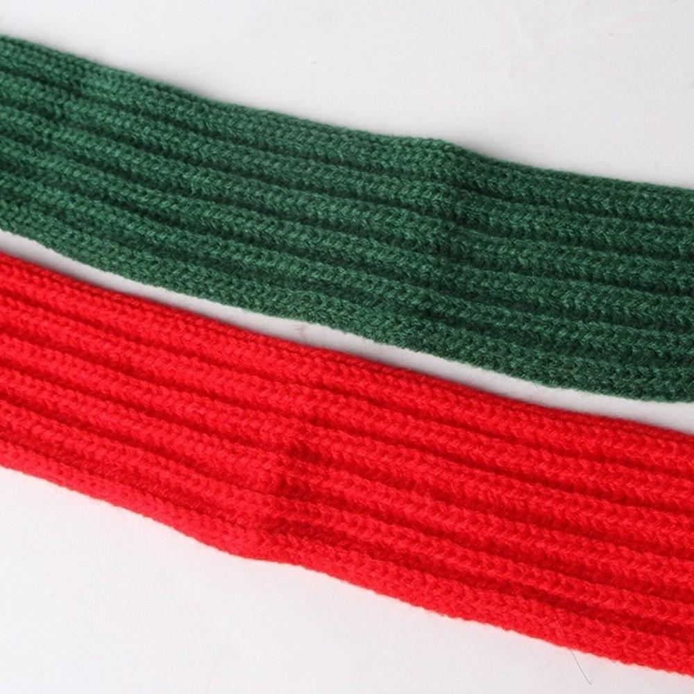 Decorative Red Green Pet Christmas Scarf Plush Cartoon Dog Knitted Scarf Warm Elk Snowman Cat Neck Warmer Pet Dress Up