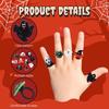 10pc Creative Halloween Themed Rings Halloween Party Decoration DIY Party Gifts Event Crazy Gatherings Assorted Spooky Props Set