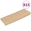 Stair Treads 15 pcs. 65 x 21 x 4 cm Light Brown Rectangular Edge
