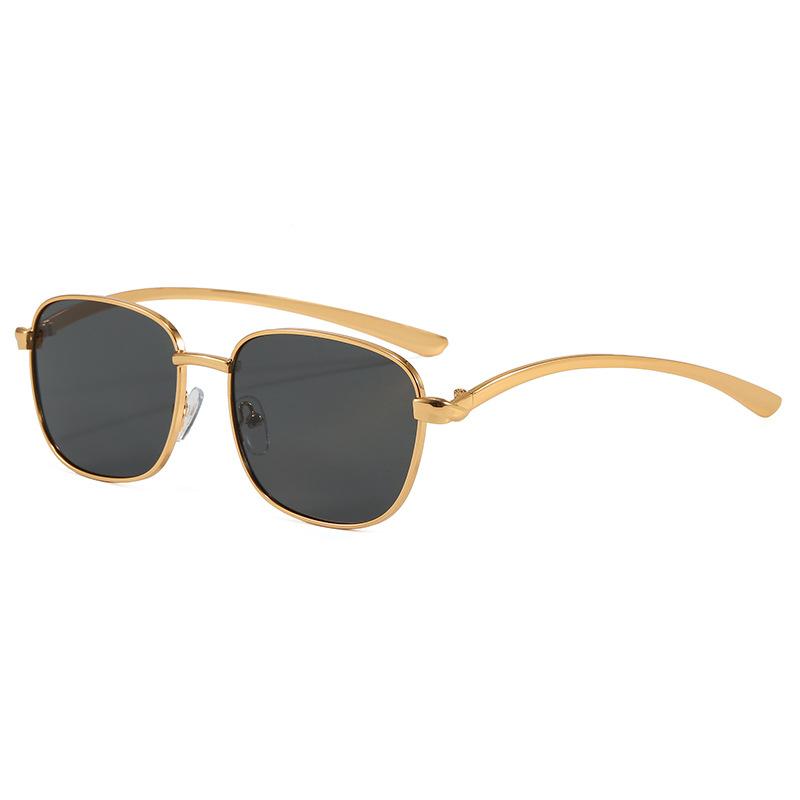 

Unisex Square Frame Metal Sunglasses Fashion UV400 Protection Sun Glasses for Outdoor Daily Wear Durable Retro Style Eyewear as pictures