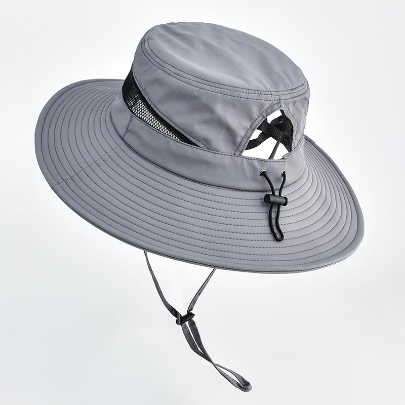 Unisex Breathable Mesh Panel Bucket Hat, Spring Summer UV Protection Sun Hat, Lightweight Outdoor Cap for Work Travel Hiking
