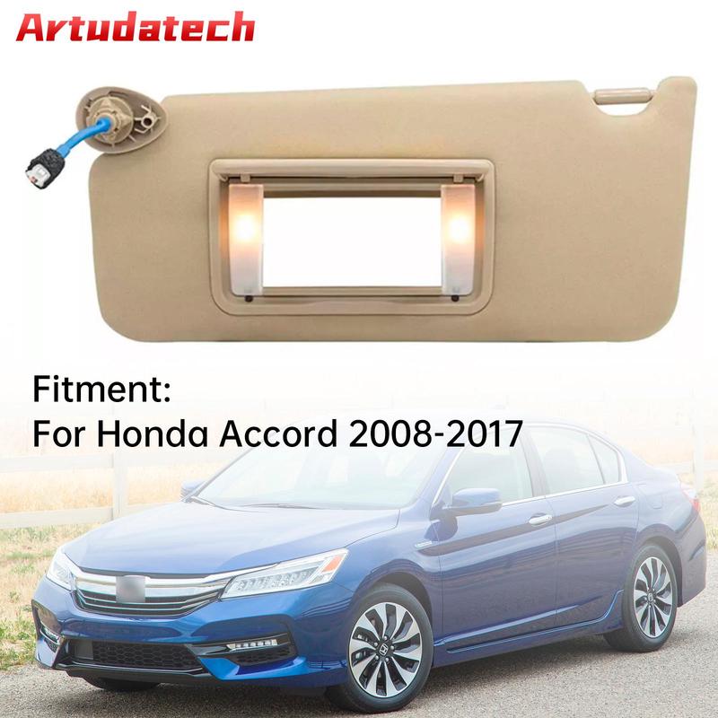 Artudatech Beige Left Driver Side Sun Visor 83280TA5A51ZA For Honda Accord 2008-2017