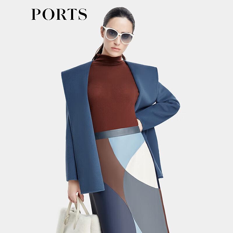 

PORTS Женское васильково-синее шерстяное пальто с капюшоном S