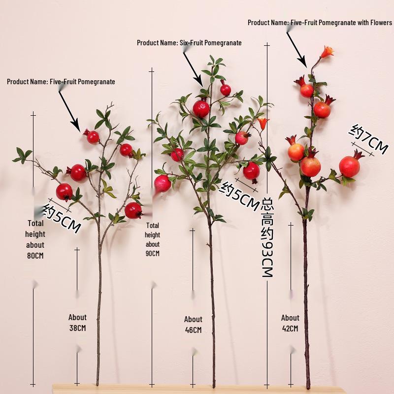 Persimmon & Pomegranate Artificial Flower Arrangement for Living Room Decor